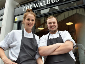 Carla and Ben The Walrus, in Shrewsbury