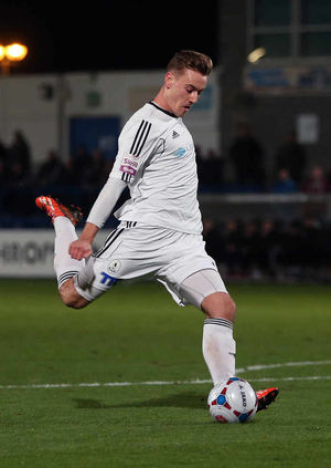 GOAL - Adam Farrell of AFC Telford United scores a goal to make it 1-0