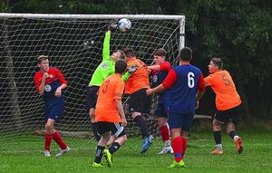Sedgley keeper Alex Elwell in action against Cresswell