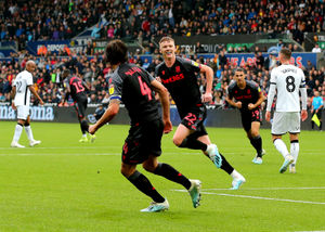 Stoke City's Sam Clucas (22) celebrates