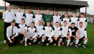 Paul Merson and Chris Kamara joined the Welshpool Football team for their game against Newbridge on Wye