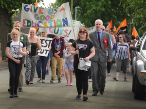 Supporting image for story: Hundreds march against school budget cuts in Cannock