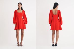 Red Balloon Sleeve Loredana Mini Dress £50 (was £99) 49% off