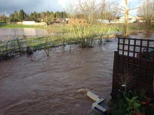 The River Corve flooded at lower Corve Street in Ludlow, taken by resident Habib Malik-Mansell