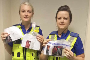 Police community support officers with some of the seized substances