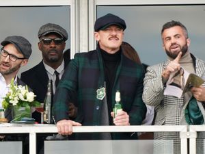 Supporting image for story: Idris Elba and Luke Evans sport flat caps on final day of Cheltenham Festival
