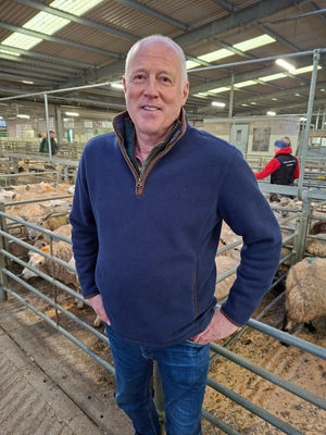 Stuart Ashley who suggested the charity livestock auction for Lingen Davies Cancer Support and donated a hogget on Tuesday.