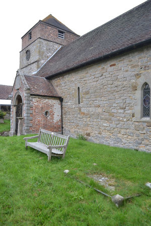 The grave of Tom Moody, right foreground, at Barrow church.