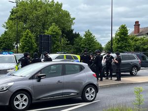 An armed police operation at the Heathgates roundabout in Shrewsbury