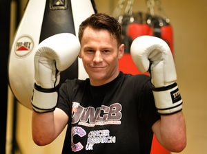 Ready to step into the ring, to take part in a charity boxing match raising money for Cancer Research UK, Johnny Bradley a soldier in 1 Royal Irish