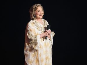 Supporting image for story: Hillary Clinton receives standing ovation during surprise Tony awards appearance