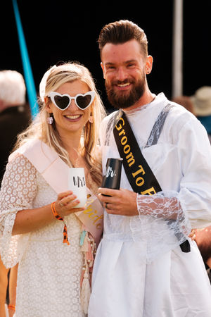 Shrewsbury Folk Festival 2023. In Picture: Emma and James from Shrewsbury who are getting married this October..