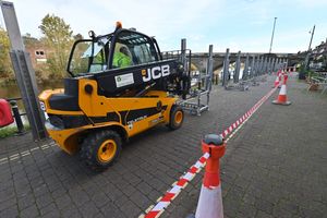 The flood defences were established to help safeguard nearby properties from flood due to Storm Claudia