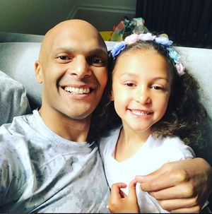 Ikeme was all smiles with his eldest daughter Mila after he announced he was in remission