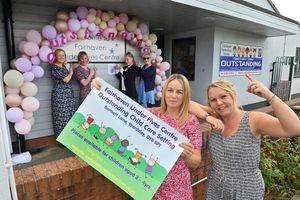 Fairhaven Under Fives Centre, Wordsley, are delighted to have been given an Outstanding rating. At the front L-R: Manager: Dawn Carter, Asst Manager: Gemma Lewis, back are Early Years Practitioners: Rachel Baker, Karen Sheldon, Tamara Sims and Chloe Titley.