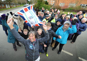 Villagers welcome Atlantic rower, Di Carrington, home to Pontesbury.