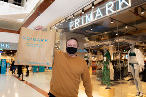 Grant Harper from Kingswinford was the first shopper to snap-up a bargain from Primark at Merry Hill. Picture by Shaun Fellows / Shine Pix Ltd