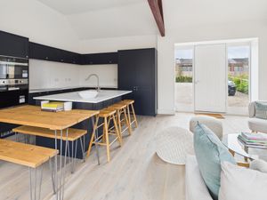 Kitchen/living/ding area in The Hayloft.