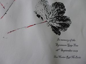 On of the pieces created by Mr McBride in tribute to the tree. Picture: Rob McBride.
