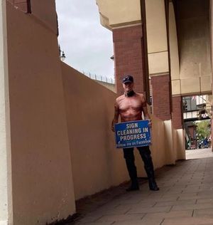 John Edwards after painting the wall