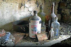 Bottles containing poisonous substances