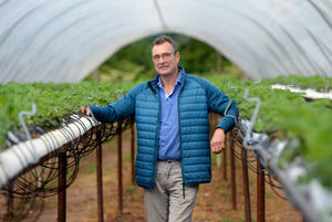 Owner Chris Barton at Canalside Farm, Stafford