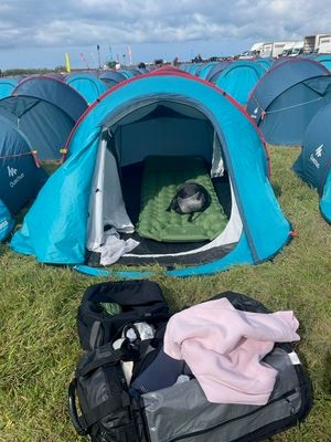 Lisa's tent during the ride