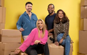 Left to right: Iwan Carrington, Stacey Solomon, Rob Bent, and Dilly Carter