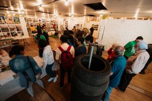 The former Poundland at Kings Square Shopping Centre in West Bromwich, has been turned into an exhibition called The Caravan Gallery, The Sandwell Pride of Place Project - Blast! Festival