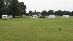 Travellers on the site