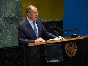 Supporting image for story: Russian foreign minister issues nuclear power warning in UN speech