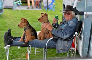Joe Loughram with Alice and Flora