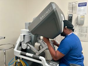 Mr Peravali used a robotic surgical console to perform the majority of the procedures.