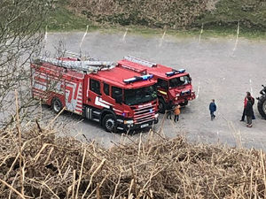 Fire engines in Carding Mill Valley