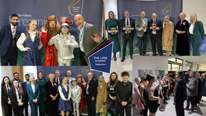 VIPs accompanied by Emma Edwards-Morgan, Amman Ahmed and Student Council members