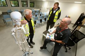 Stewart Riddle (Clinical Educator) with Paul Bainbridge and Nigel Pugh from SWG Construction  