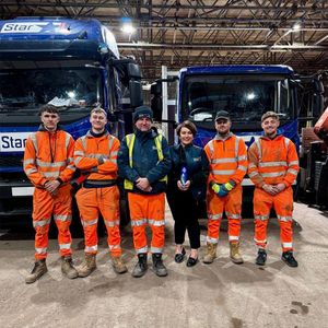 (Left to right) Dyllan Rudge, Kaiden Kesterton, Antony Workman, Emma Chard, Casey Johnson and Ethan Gill of Star Scaffolding.