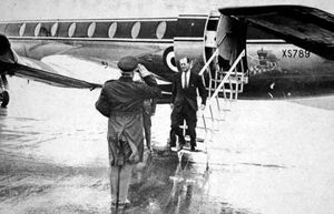 1969: The Duke flies in - and out. Prince Philip piloted an Andover of the Queen's Flight into RAF Shawbury during a heavy downpour. After a brisk walk across the tarmac, he climbed into the cockpit of a helicopter and flew himself out en route for Keele University.