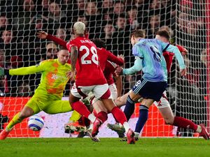 Matz Sels saves from Martin Odegaard