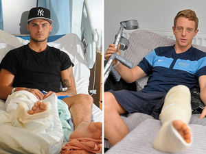 Supporting image for story: 'Why did he do it?' Horror challenge leaves footballer with leg broken in four places