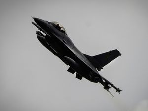 Supporting image for story: Ukraine’s military says one of its F-16 warplanes has crashed