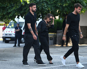 Manchester United and Portugal player Bruno Fernandes arrives at the funeral of Diogo Jota and Andre Silva being held at Igreja Matriz de Gondomar in the town of Gondomar near Porto. The Liverpool and Portugal forward died along with his younger brother Andre Silva in the accident in Zamora on Thursday morning. Picture date: Saturday July 5, 2025. PA Photo. Photo credit should read: PA Wire.