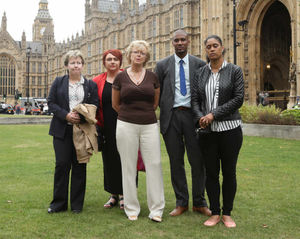 (left to right) Jayne Hambleton, Soraya Rowlands, Julie Hambleton, Paul Bridgewater and Michelle Sealey, after their meeting with Home Secretary Amber Rudd to request special funding earlier this month