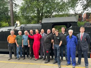 Telford Steam Railway with Michael Portillo (in red).