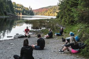Meditating in Snowdonia National Park