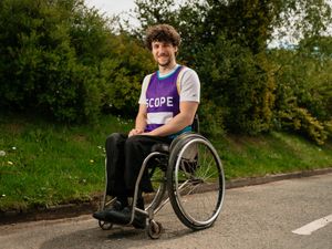 Supporting image for story: Marathon Sam wheels himself 26.2 miles raising £1,000 for charity