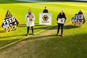 Nuno with Will Clowes and Wolves Foundation staff [credit: Wolves/Stuart Manley Photography]