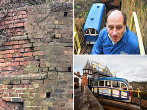 Supporting image for story: Dangerous wall, long closure and joyful reopening: the three-year saga that threatened to derail Bridgnorth Cliff Railway