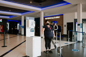 Hand sanitiser inside the Odeon