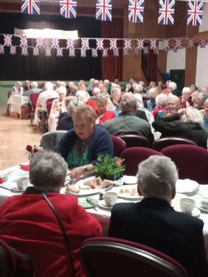 Over 80 Knighton senior citizens were royally treated to a special VE Day afternoon tea and entertainment on Sunday, May 4